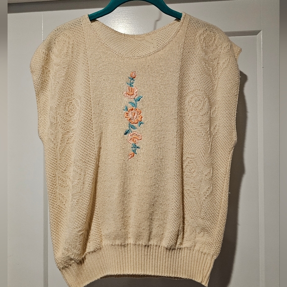 Vintage 80s Embroidered Floral Sweater - Picture 2 of 6